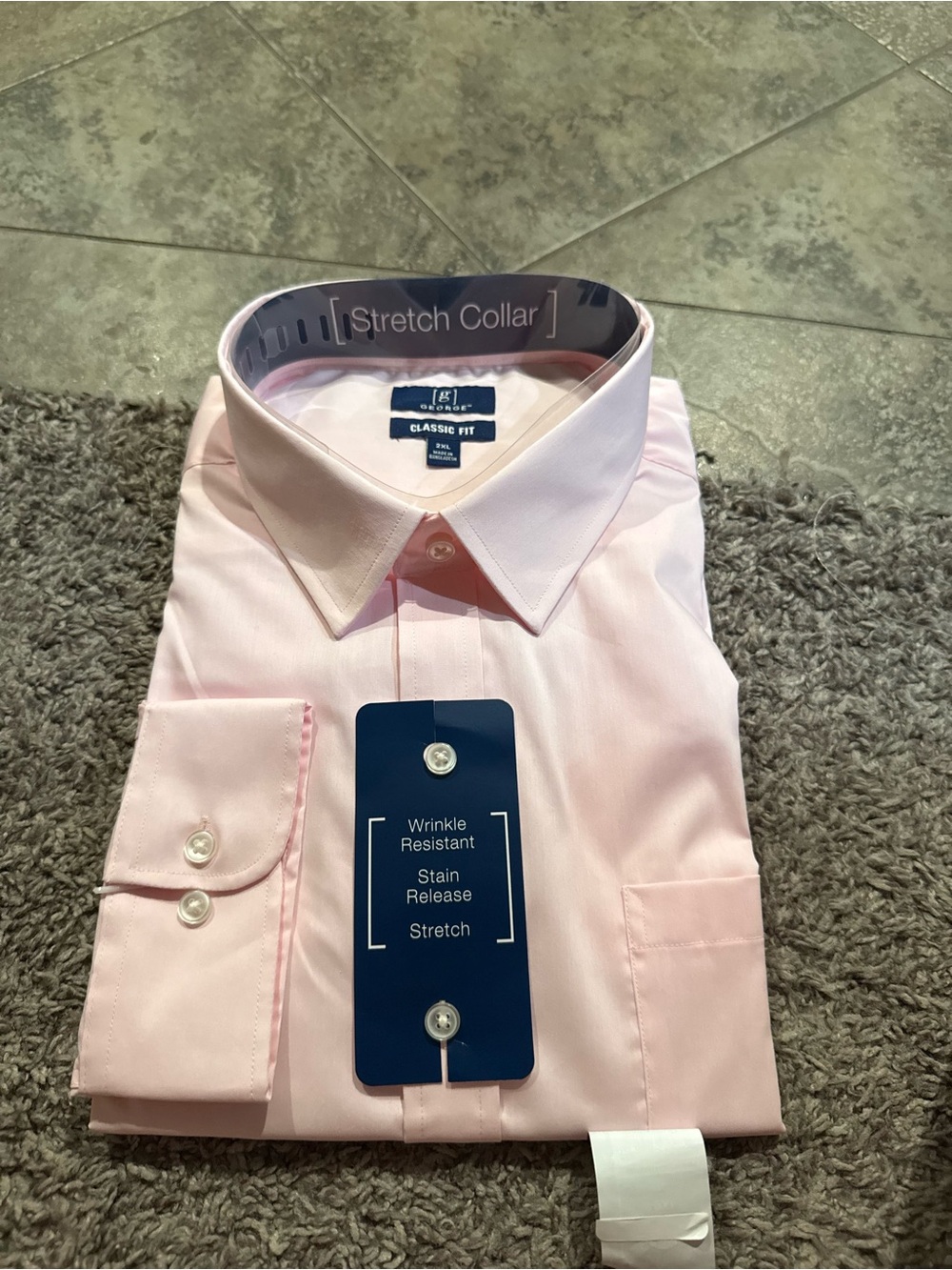 🐒Classic Fit Men’s Stretch Collar Dress Shirt - Light Pink